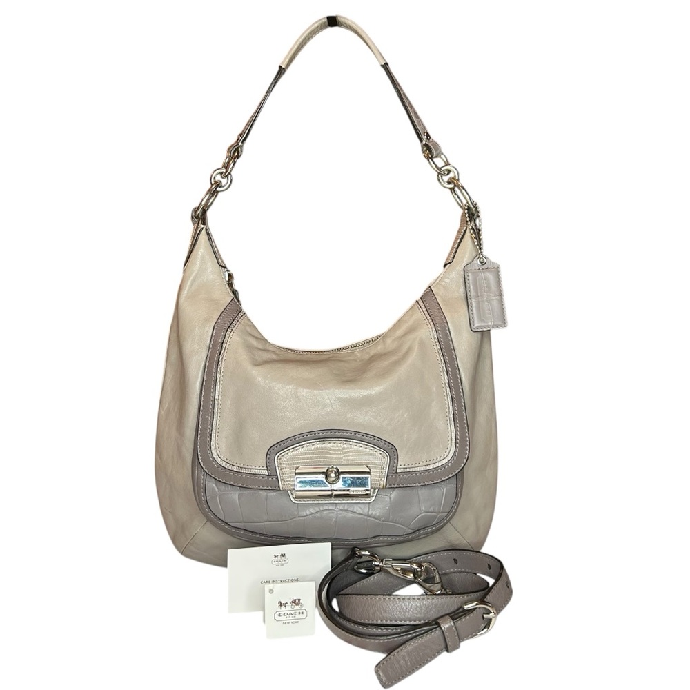 Coach Kristin Spectator Taupe Colored Leather Hobo & Crossbody Bag 2012 / 19310